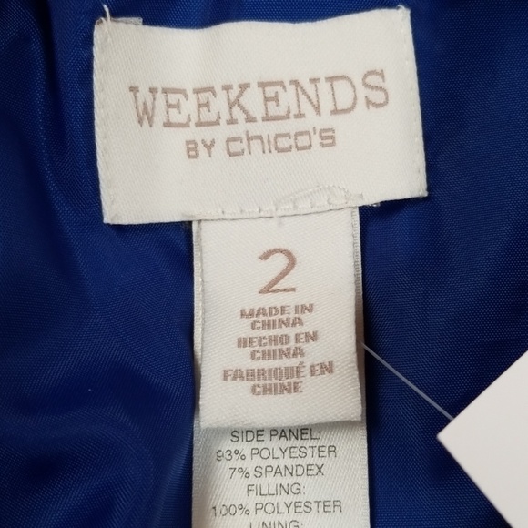 Weekends by Chico's Royal Blue Vest   NWT - Picture 6 of 7